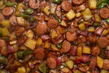 Polish Kielbasa Potatoes Onions and Peppers