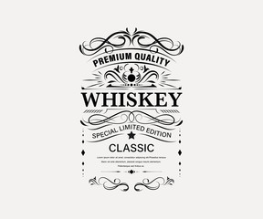 Vintage premium whiskey label banner badges set. Luxury decoration design. Collection banner.