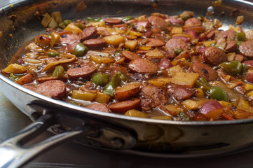 Polish Kielbasa Potatoes Onions and Peppers
