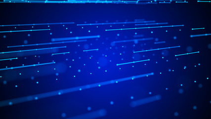 Big data visualization. 3d rendering.Abstract background with connecting dots and lines.Abstract geometric background.