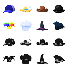 Isolated object of clothing and cap sign. Collection of clothing and beret stock symbol for web.