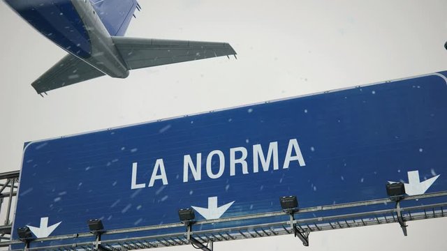 Airplane Takeoff La Norma in Christmas