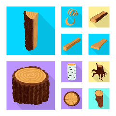 Isolated object of material and nature sign. Set of material and raw stock vector illustration.