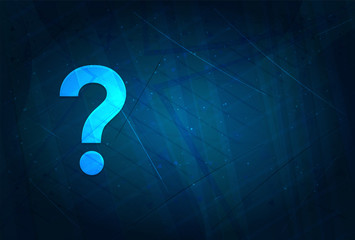 Question mark icon futuristic digital abstract blue background