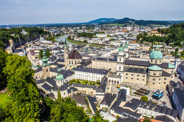 Fototapeta premium salzburg view from the castle down to the town