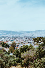 Famous Odeon theatre in Athens, Greece, view from Acropolis