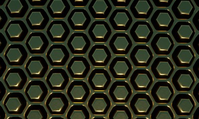 metallic hexagon shape pattern
