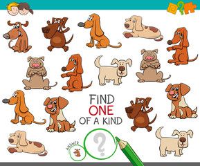 one of a kind game with cartoon dogs characters
