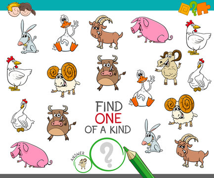 one of a kind game with funny farm animal characters