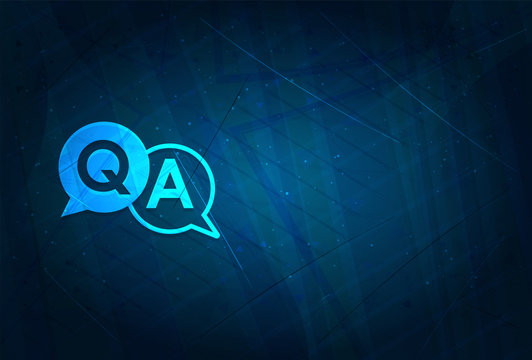 Faq icon futuristic digital abstract blue background
