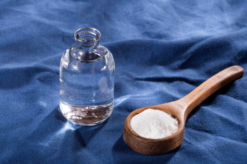 Baking soda with white vinegar - Text space