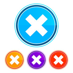 Obraz premium Cross icon flat design round buttons set illustration design