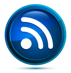 RSS Feed icon elegant blue round button illustration