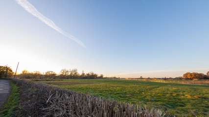 Autumn colours with the snset in United Kingdom, Cheshire