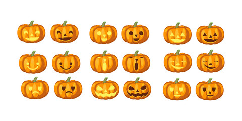 Pumpkins set for Halloween,