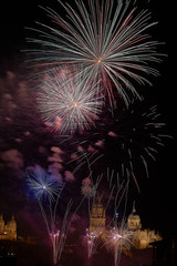 fireworks in the night sky