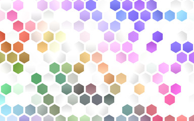 Light Multicolor, Rainbow vector texture with colorful hexagons. Colorful hexagons on white backdrop. Pattern for ads, leaflets.