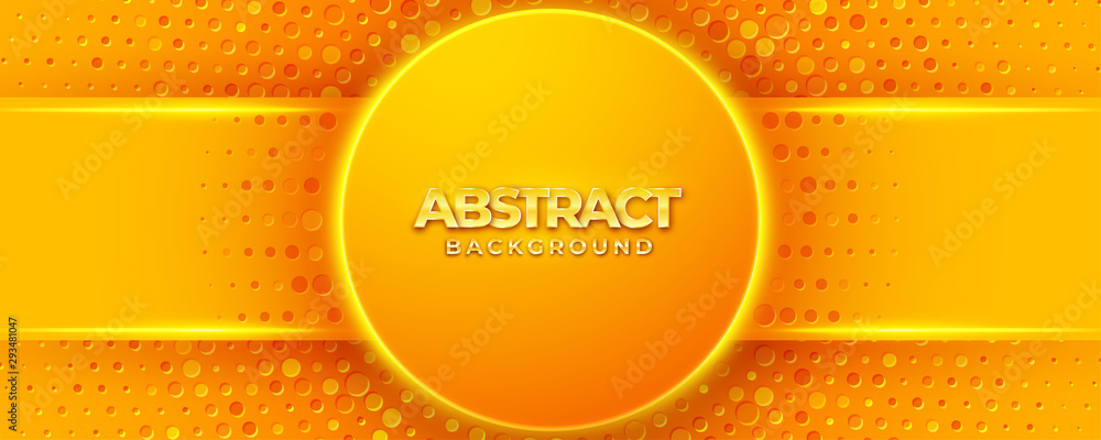 Canvas Prints modern textured orange background design in 3d style with circle shape. can be used for posters, pla