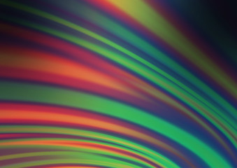 Dark Multicolor, Rainbow vector pattern with lines, ovals. Colorful illustration in abstract marble style with gradient. Textured wave pattern for backgrounds.