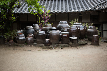 Obraz premium Unjoru Pavilion is a traditional Korean house in Gurye-gun, Korea.