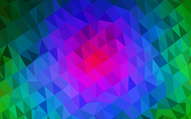 Obraz premium Dark Multicolor, Rainbow vector shining triangular background. Glitter abstract illustration with an elegant design. Brand new design for your business.