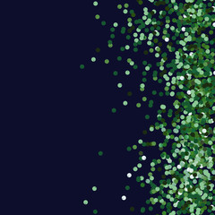 Green sequins background. Deep green confetti. New Year background.