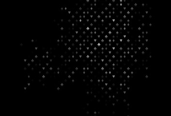 Dark Silver, Gray vector pattern with symbol of cards.