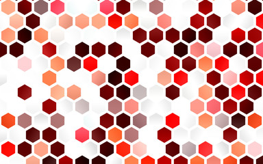Light Red vector background with hexagons. Colorful hexagons on white backdrop. Pattern for texture of wallpapers.