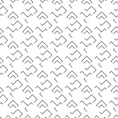 Abstract seamless pattern of black and white zigzag outline with right angles. Modern stylish. Design geometric texture for print, vector illustration