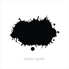 splash color black ink background.Vector image