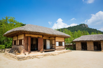 Fototapeta na wymiar Bongha Village is a traditional village with a Korean presidential birthplace.