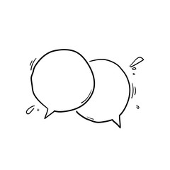 Talk bubble speech icon with handdrawn doodle style