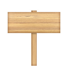 Wooden sign isolated on white background