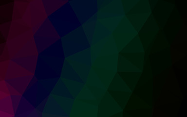 Obraz premium Dark Multicolor, Rainbow vector triangle mosaic cover. Triangular geometric sample with gradient. Polygonal design for your web site.