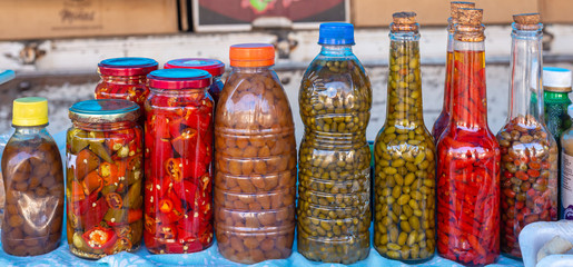 Feira de rua, legumes frutas hortaliças 