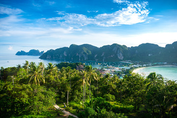 beautiful bay view on phi phi don viewpoint thailand