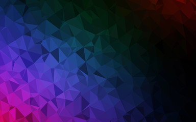 Dark Multicolor, Rainbow vector polygon abstract background. Colorful abstract illustration with gradient. Textured pattern for background.
