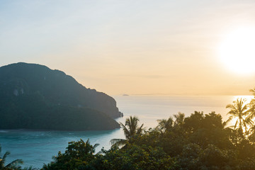 tropical sunset on phi phi don thailand