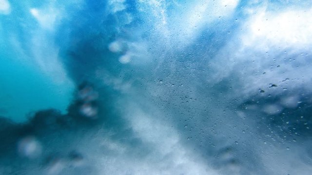 Cinemagraph blue bubble wave motion background