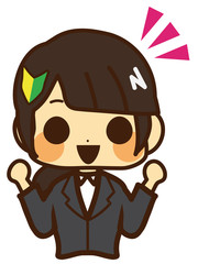 ゆるいビジネスウーマン新入社員　やる気