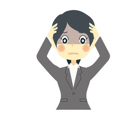 ショック、精神が摩耗している女性