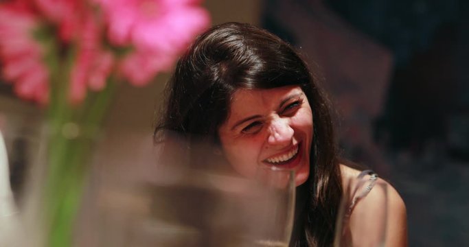 Woman real life authentic laugh indoors