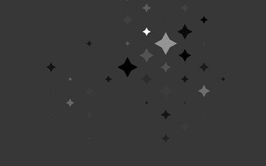 Light Silver, Gray vector template with sky stars. Decorative shining illustration with stars on abstract template. The pattern can be used for websites.