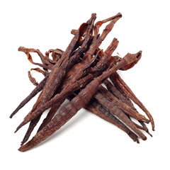 Dry young bamboo shoot on white background