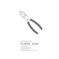Vector drawn pliers. Isolated on white background.