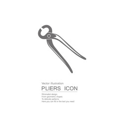 Vector drawn pliers. Isolated on white background.