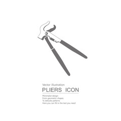 Vector drawn pliers. Isolated on white background.