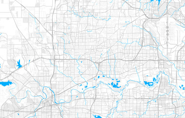 Fototapeta na wymiar Rich detailed vector map of North Richland Hills, Texas, USA