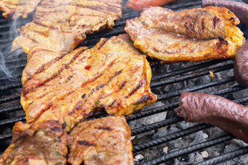Colombian barbecue, typical food of Colombia- close-up image