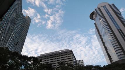 ビルの間からみえた雲